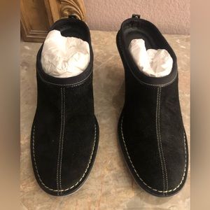 COLE HAAN Jaynie Suede Leather Wedge Clogs Mules Slip-on BRAND NEW NEVER WORN